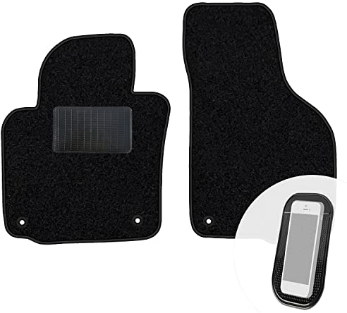 moto-MOLTICO Vorne Fußmatten Auto Velours Autoteppiche Schwarz Automatten Set 2-teilig passend für Skoda Octavia II 2004-2013