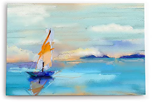 Paul Sinus Wandbild 120x80cm Segelboot Segelschiff Meer Abstrakt Horizont