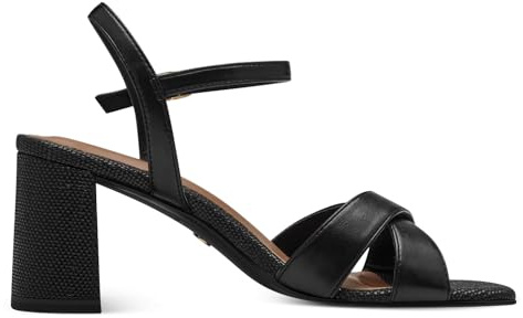Tamaris Damen Sandaletten, Frauen Sandalen,offene Schuhe,Strandschuhe,Riemchensandalen,elegant,Leichter Absatz,Sommerschuhe,Black,38 EU