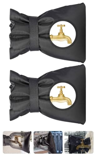 2 Pièce Housse de Robinet Extérieur Couvercle de Protection Antigel de Robinets Vent Résistant Imperméable pour Hiver Jardin