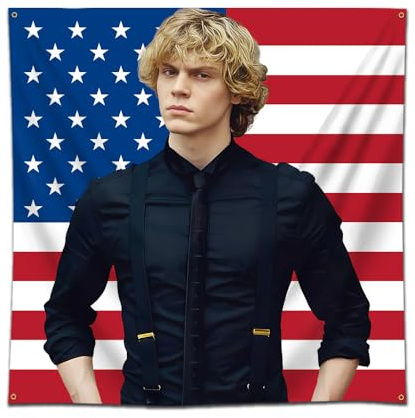 DecrPlus Wandteppich, Motiv: amerikanische Flagge, Schauspieler-Poster, Wandbehang, Banner, 90 x 91 cm, Schlafzimmer, Hintergrunddekoration
