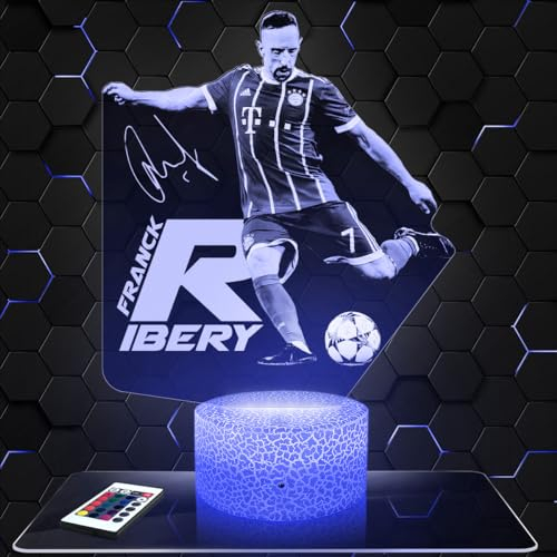 Lampephoto.fr Nachttischlampe F.Ribery Fußball deko Fußballer. Geschenkidee Mann objekt F.Ribery Fußball Nachtlicht Erwachsene deko Zimmer.