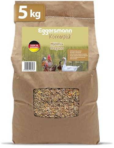 Eggersmann Körnerpick 5kg Hühnerfutter - Mehlmix Oregano | Hühner Legemehl mit der natürlichen Kraft aus Oregano - Premium Legemehl für Hühner Gänse und Enten (5.00 kg (1er Pack))