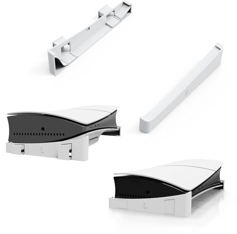 Support horizontal pour console pour Sony PS5 Pro/PS5 Slim,Support de base pour console de jeux Accessoires pour Sony Playstation 5 Slim,Support de bureau pour console de jeux Rack de stockage (blanc)