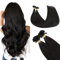 GOO GOO Bonding Extensions Echthaar, 40cm 50g 50 Strähnen, U Tip Hot Fusion Keratin Haarverlängerung, 1B Schwarz
