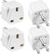 HKFENG UK to India Plug Adapter 4 Pack - Type D Travel Adapter for India, Sri Lanka, Maldives, Bangladesh, Zimbabwe - White