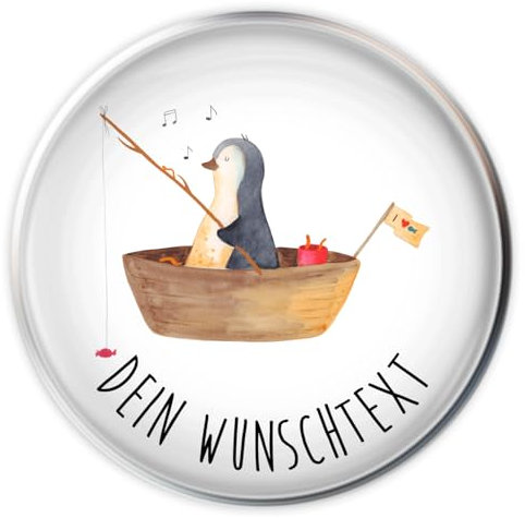 Mr. & Mrs. Panda Personalisierter Waschbecken Stöpsel Pinguin Angelboot - Personalisierte Geschenke, nWaschbeckenstöpsel mit Wunschnamen, Motivation,