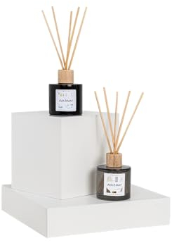 AVA & May Scandinavia Duftstäbchen Set – vegane Duftstäbchen aus Rattan und Duft für je ca. 4 Wochen – 1 x Norwegen und 1 x Schweden Diffuser mit hochwertigem Duftöl