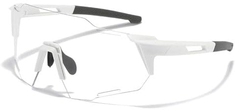 fdsmall Photochromic Cycling Glasses Mountain Bike Sunglasses Clear Youth Baseball Cycling Fishing Running Golf TAC Glasses UV400 Protection for Running Baseball Golf Driving (White-Gray)