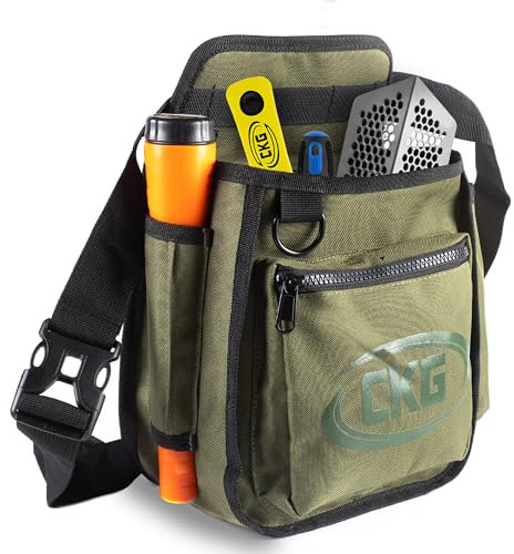 CKG Metalldetektions-Fundtasche, Taillen-Bagger-Tasche, Werkzeugtasche für Pinpointer, Metalldetektionstasche, tragbar, multifunktional, für Metalldetektor-Zubehör, Grün