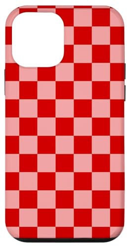 Hülle für iPhone 12 mini Groovy Pink and Red Checkerboard Cute Mini Pattern