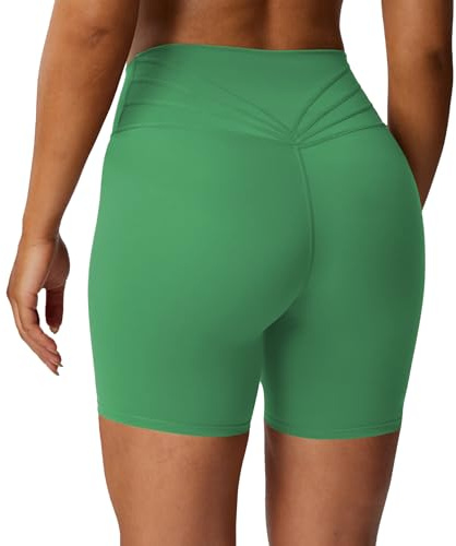 Aoxjox Trinity High-Waist Biker Shorts 6, Bottle Green, L