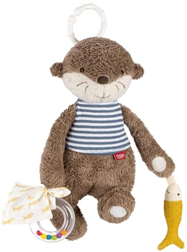 Fehn Activity-Otter – Motorikspielzeug zum Aufhängen mit spannenden Anhängern zum Greifen und Geräusche erzeugen für Babys und Kleinkinder ab 0+ Monaten