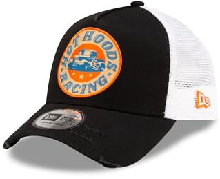 New Era Hot Hoods Racing Truckerkappe Auto verstellbar Mesh Cap Motorsport schwarz weiß - One-Size