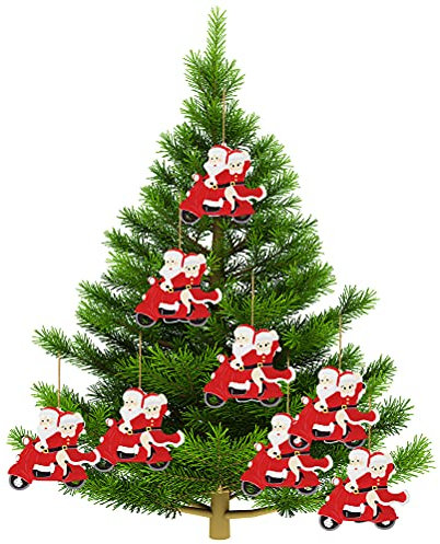 Einzigartige Design-Weihnachtsmann-Motorradanhänger, Exquisite und Schöne Muster mit Besonderen Elementen, Weihnachtsschmuck aus Harz, Weihnachtsbaumschmuck