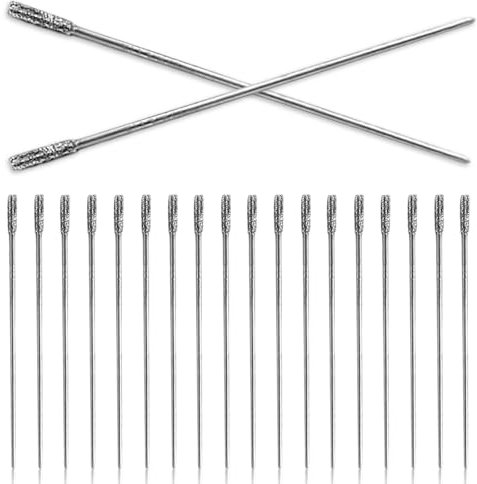 20PCS Diamond Drill Bit, 1mm Drill Bit for Glass Jewellery Jade, Mini Drill Bit Needle Perforate, Diamond Coated Lapidary Drill Bits, Needle Solid Drill Bits