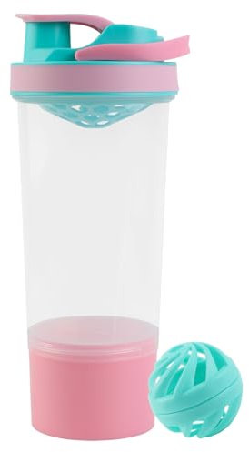 EACHPT Protein Shaker da 700 ml,Shaker per Proteine con sfera, Filtro e scala Graduata,Shaker con Scomparto per Polvere da 200 ml, Senza BPA,Shaker per Proteine e Bevande Sportive