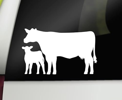 Rakelfix Kuh mit Kalb Aufkleber Größe/Farbe ANPASSBAR Sticker Autoaufkleber