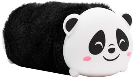 Idena - Schlamperetui Fluffy Panda mit Reißverschluss, ca. 22 x 8 x 8 cm großes Federmäppchen in schwarz-weiß