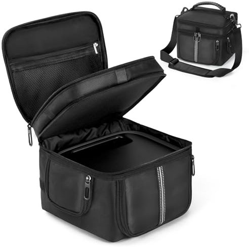 EUGOOCX Powerstation-Tragetasche für ECOFLOW River 3, Reise-Aufbewahrungstasche mit Schnellzugriff und Reißverschlussfenstern, Schwarz, Klassisch