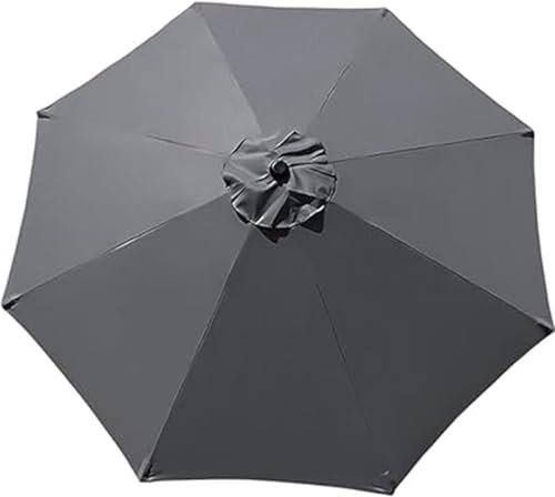 Miecoae Housse de Rechange pour Parasol de Jardin Diamètre 200-350cm Auvent de Rechange Rond pour Parasol Déporté Toile Polyester Imperméable avec 6/8 Baleines(Dark Grey,6 Ribs 300 cm)