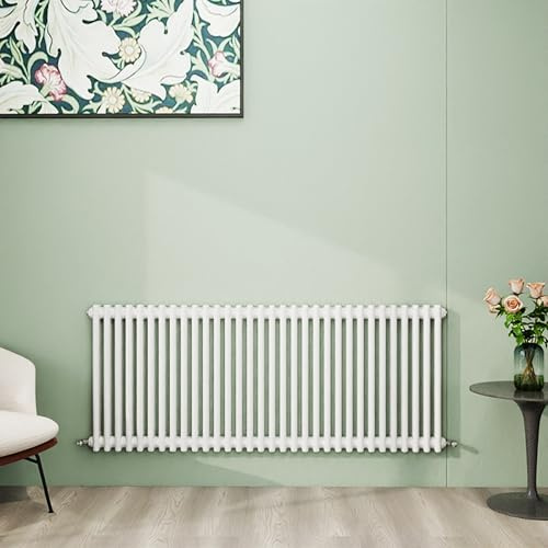 Simple Bathroom Column Radiators White 600×1460mm Horizontal Double Traditional Cast Iron Style Interior Designer Radiator