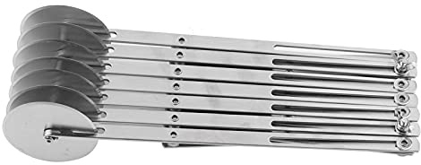 lyrlody Pizzaschneider, Pizza Cutter Edelstahl Mehrfach-Schneider mit 5.5 cm Rädern, für Teig Kuchen Backwaren (Siebenräder Pizza Schnitt)