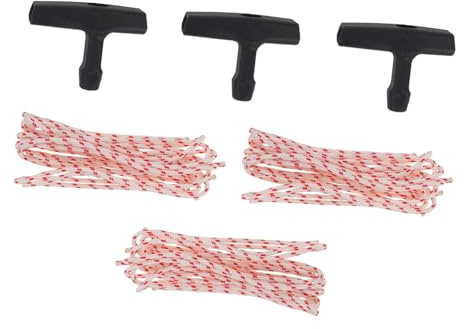PAMINGONO 3sets Lawn Mower Pull Rope Guide Drawstring Handle Starter Rope Pull Cord Handle Generator Kit Comfortable Grip