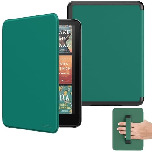 MoKo Custodia per Kindle Paperwhite 7 (12ª gen, 2024) , Verde Giada | per Signature Edition 2024, cover Leggera con Cinturino da Polso, Auto Sonno/Sveglia