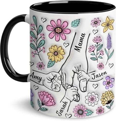 QuindaUK Taza Personalizada Mamá – Regalo para Mujer con Nombre | Taza de Café para Mamá, Idea de Regalo para el Día de la Madre, Cumpleaños, de Hija o Hijo P1001