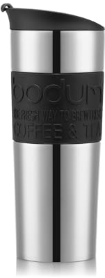 Bodum 11058-01BUS Travel Mug, Stainless Steel, 15 Ounces, Black
