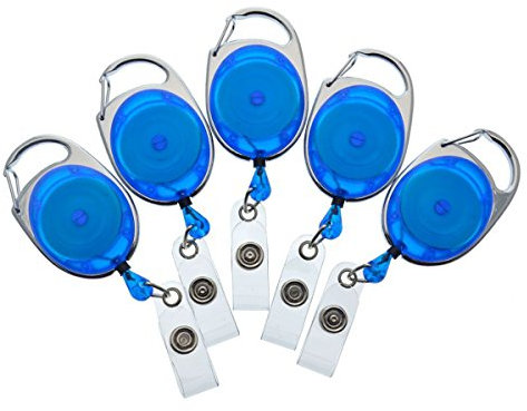Bulk 25 Pack – Specialist ID Premium Karabiner Badge Reels – Retractable ID Kartenhalter Pack of 25 königsblau