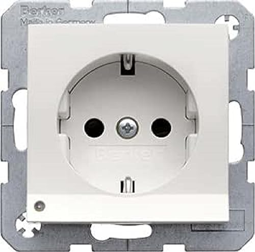 Toma SCHUKO con LED de orientación, S/B, blanco polar, mate