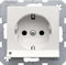 Toma SCHUKO con LED de orientación, S/B, blanco polar, mate