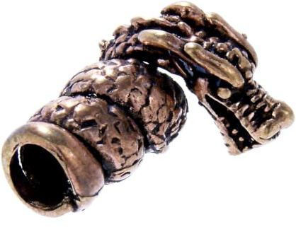 Drachen Bartperle Lockenperle aus Bronze, 5 mm Innendurchmesser