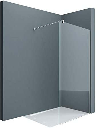 doporro Luxus Duschwand für Dusche Duschabtrennung 150x200cm Walk-In Dusche 10mm ESG-Sicherheitsglas Klarglas inkl. Nanobeschichtung Bremen02K