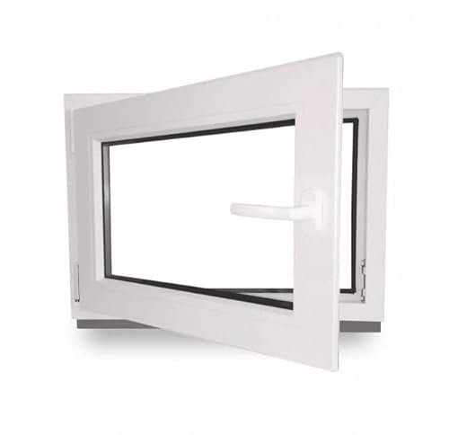 Kellerfenster - Kunststoff - Fenster - weiß - BxH: 50x60cm - DIN Links - 3-Fach-Verglasung - Wunschmaße ohne Aufpreis