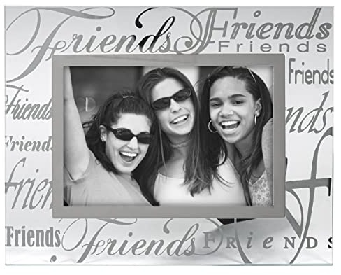 Malden International Designs Friends Bilderrahmen, verspiegeltes Glas mit silberfarbenem Metallrand innen, 10,2 x 15,2 cm, transparent