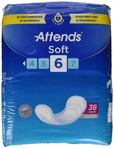 Attends Soft 6, Hygiene-Einlagen, bei schwerer Blasenschwäche, 1x38 Stücke