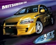 2 Fast 2 Furious – mutsubishi Evo – Mini Poster – 40 x 50 cm Kunstdruck/Poster