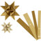 Papiersternstreifen B: 15+25 mm, T: 6,5+11,5 cm, gold, glitzernd und lackiert, 40 Stück, L: 44+86 cm
