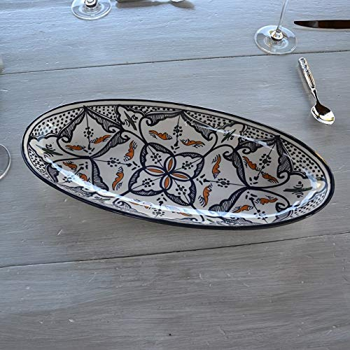 Plat ovale Marocain noir - L 40 cm