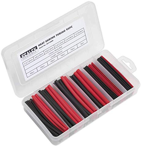 Sealey HST100BR Heat Shrink Tubing Assortment 95pc 100mm Black & Red