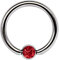 Ohrpiercing Titan Piercing Ring 1,2 x 10 mm mit Zirkonia Kugel in rot