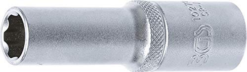 BGS 10272 | Steckschlüssel-Einsatz Super Lock, tief | 12,5 mm (1/2) | SW 12 mm | lang | Wellenprofil | CV-Stahl