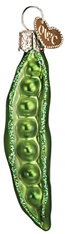 Old World Christmas Peapod Glass Blown Ornament for Christmas Tree, Handcrafted Holiday Decoration, Vegetable Collection