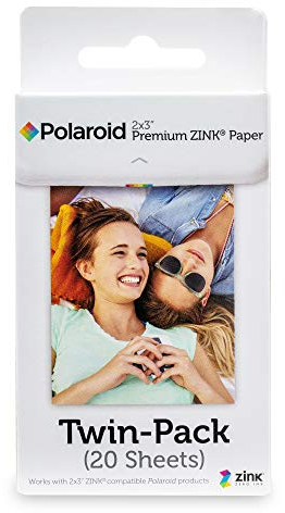 Polaroid Premium Zink Papel Fotografico (Paquete de 20 Hojas) Compatible con Polaroid Snap, Snap Touch, Mint, Z2300, la Impresora móvil 5 x 7.6 cm