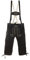 Kinder Trachtenlederhose Kniebund inkl. Hosenträger braun oder schwarz (164, schwarz)