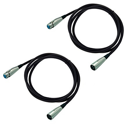 ARLI 2x XLR Mikrofonkabel 5m – Symmetrisch 3-polig | Stecker auf Kupplung | Ø6mm abgeschirmt für Mikrofon Mischpult Studio PA