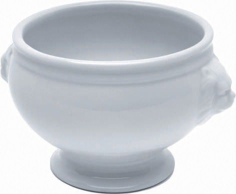White porcelain lion head soup bowls, set of 6 - 11cm/14oz - High impact resistance.